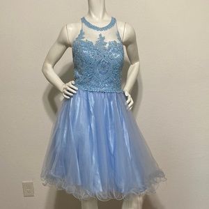 May Queen Couture Blue Lace Dress